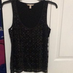 Black sequin and polka dot tank